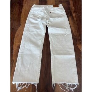 Levi's 501 premium red tab white crop wide leg jeans womens' size 29/26, luxury